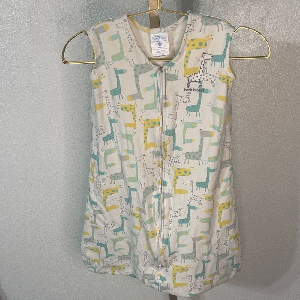 Halo SleepSack with Yellow and Blue giraffes- medium (6-12months) lightweight